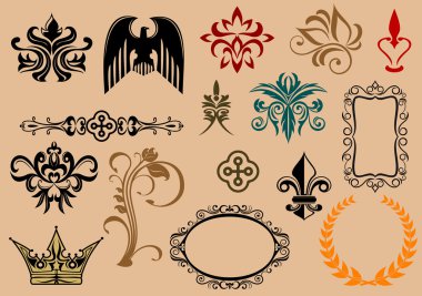 Heraldic elements clipart