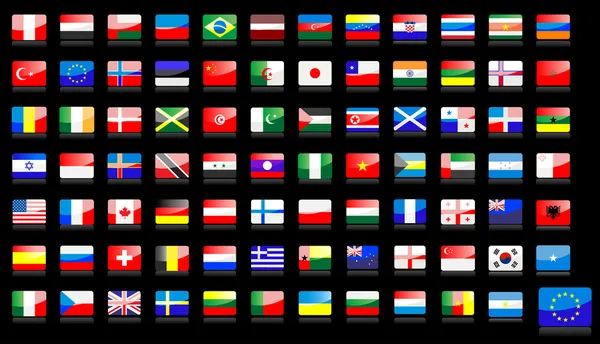 National flags icons — Stock Vector