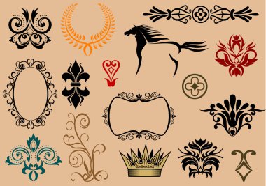 Heraldic elements clipart