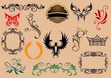 Heraldic elements clipart