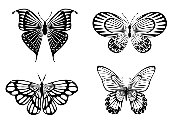 Butterfly tattoos — Stockvector