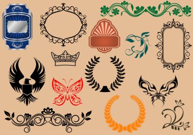 Heraldic elements clipart