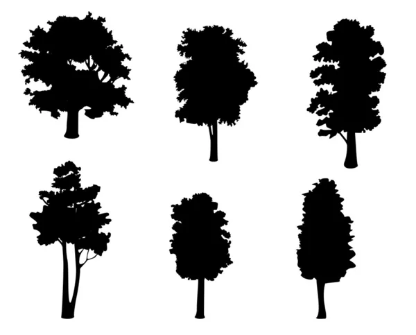 Дерево силуети — стоковий вектор