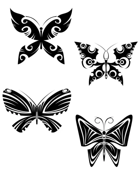 Butterfly tattoos — Stock Vector