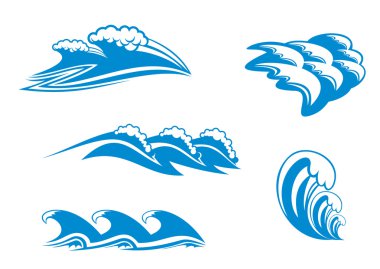 Set of wave symbols clipart