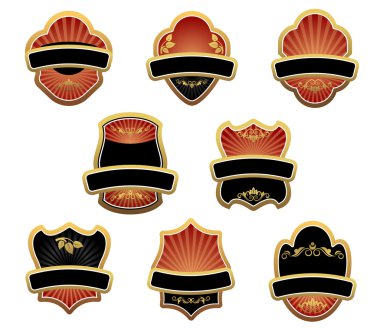 Set of brown labels clipart