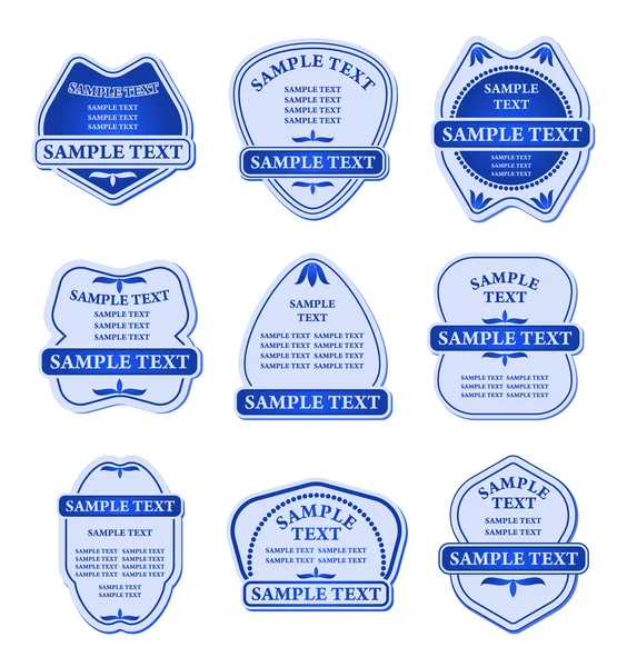 Ensemble d'étiquettes bleues — Image vectorielle