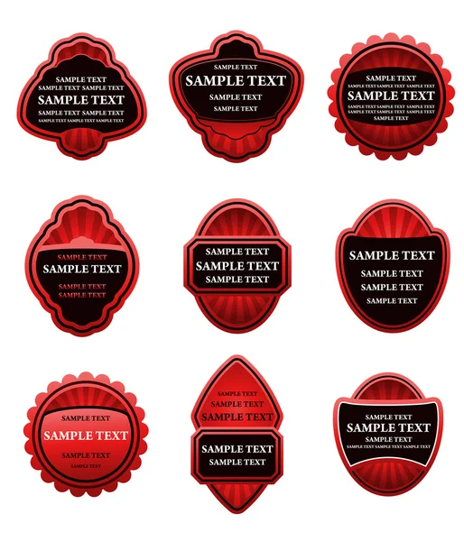 Set di etichette rosse vintage — Vettoriale Stock