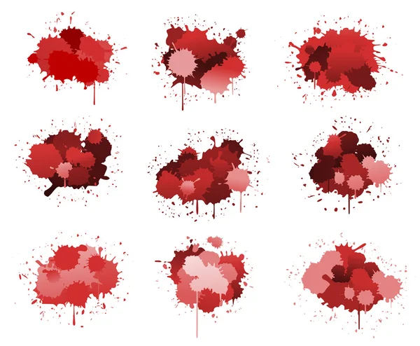 Manchas de tinta roja — Archivo Imágenes Vectoriales