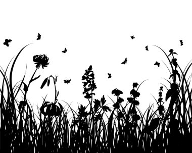 Grass silhouette clipart