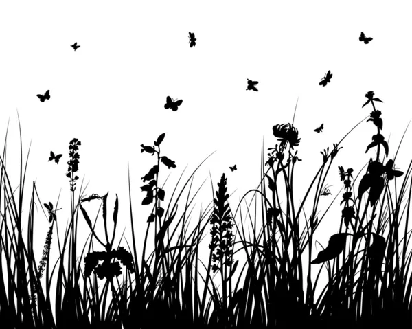 Silhouette d'herbe — Image vectorielle