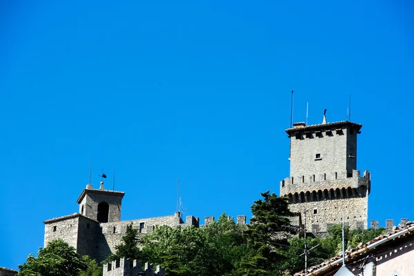 stock image Castel at the top of cliff in San Marino