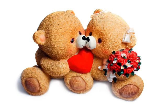 Due cuccioli d'orso innamorati. Una scatola di monete in ceramica . — Foto Stock