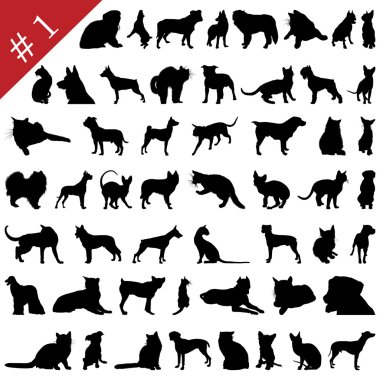 Pets silhouettes # 2 clipart