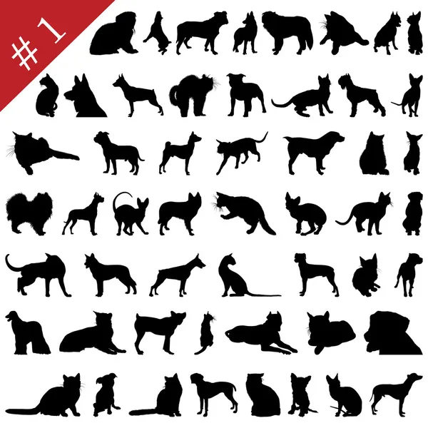 Mascotas siluetas # 2 — Vector de stock