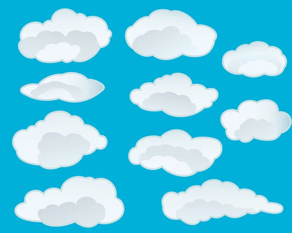 Conjunto de nuvens — Vetor de Stock