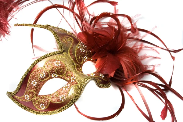 Venetiaanse masker rood met goud — Stockfoto