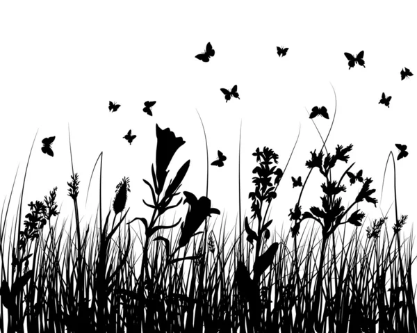 Silhouettes en herbe — Image vectorielle