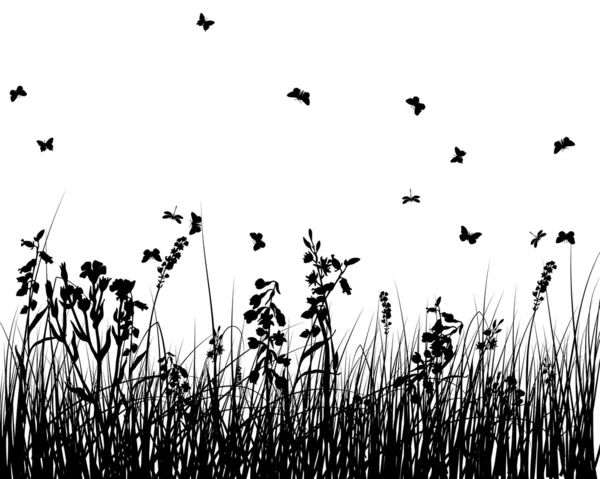 Silhouettes en herbe — Image vectorielle