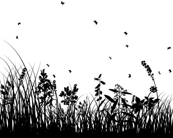 Силуэты травы — стоковый вектор