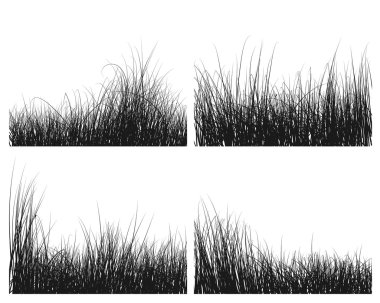 Grass silhouettes set clipart