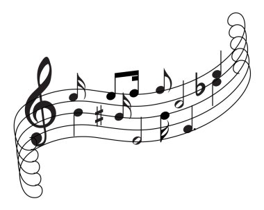 Musical staff theme clipart