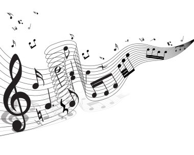 Musical staff theme clipart