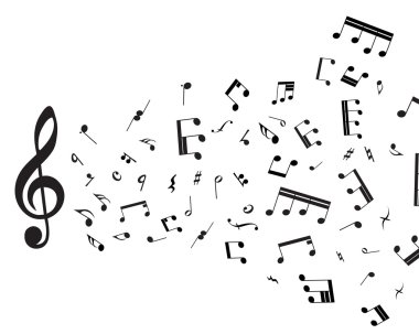 Musical staff theme clipart