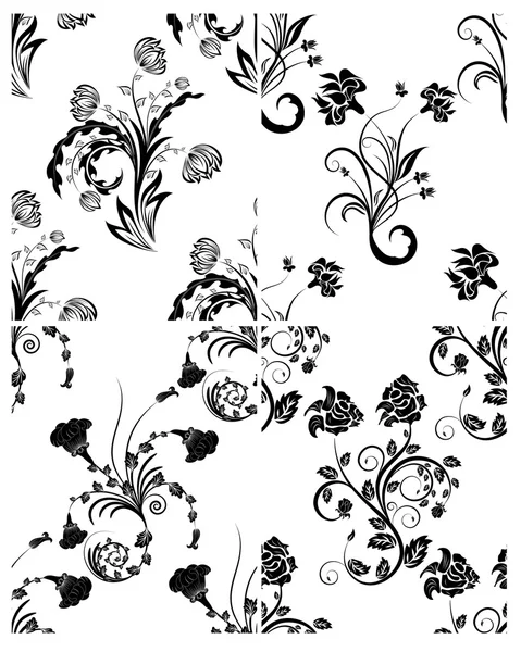 Set of flowers backgrounds — Stock Vector