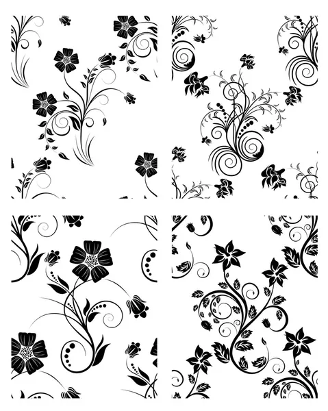 Set of flowers backgrounds — Stock Vector