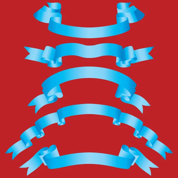 Set blauer Bänder — Stockvektor
