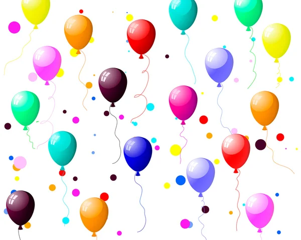 Πολύχρωμα μπαλόνια με έντονο φως — Διανυσματικό Αρχείο
