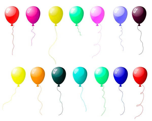 Kleurrijke ballonnen instellen met schittering — Stockvector