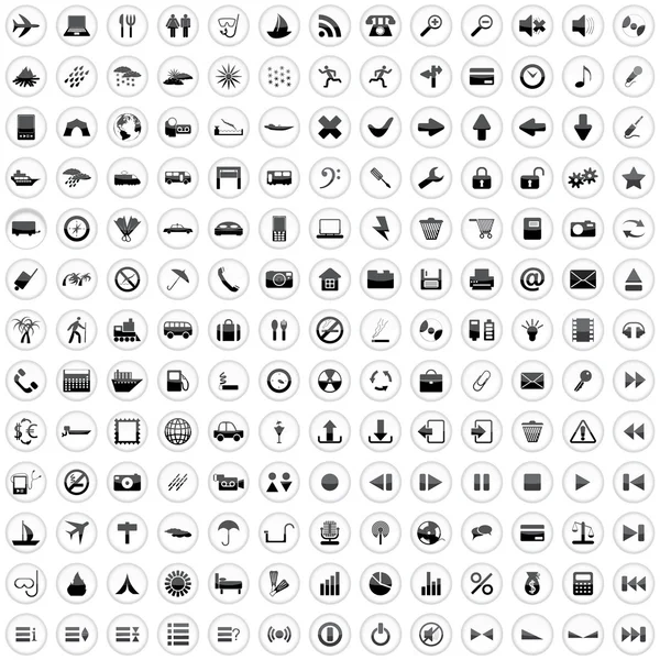170 icone impostate — Vettoriale Stock
