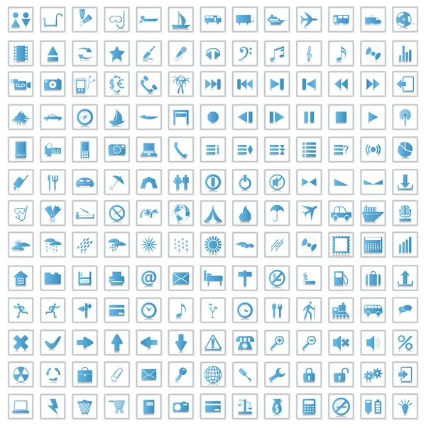 170 pictogrammen instellen — Stockvector