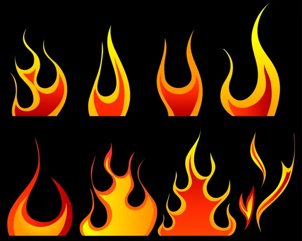 Zestaw wzorców ognia — Wektor stockowy
