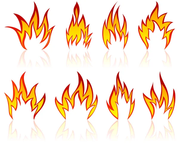 stock vector Fire patterns set