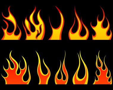 Fire patterns set clipart