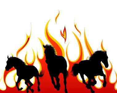 Flame horses clipart