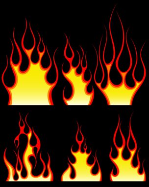 Fire patterns set clipart