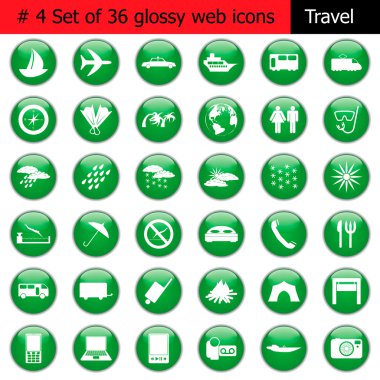 #4 seyahat Icon set