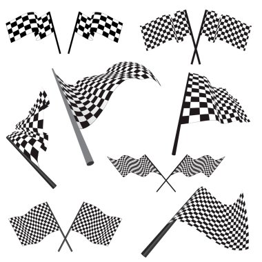 Set of racing flags clipart