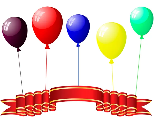 Ballons colorés avec éblouissement — Image vectorielle