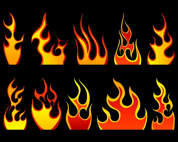 Fire patterns set — Stock Vector
