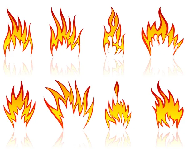 Conjunto de padrões de fogo — Vetor de Stock