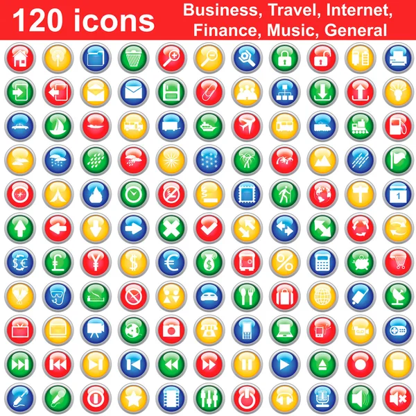 Ensemble de 120 icônes — Image vectorielle