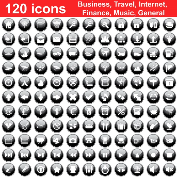 120 ikoner set — Stock vektor