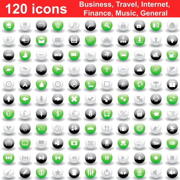 Ensemble de 120 icônes — Image vectorielle