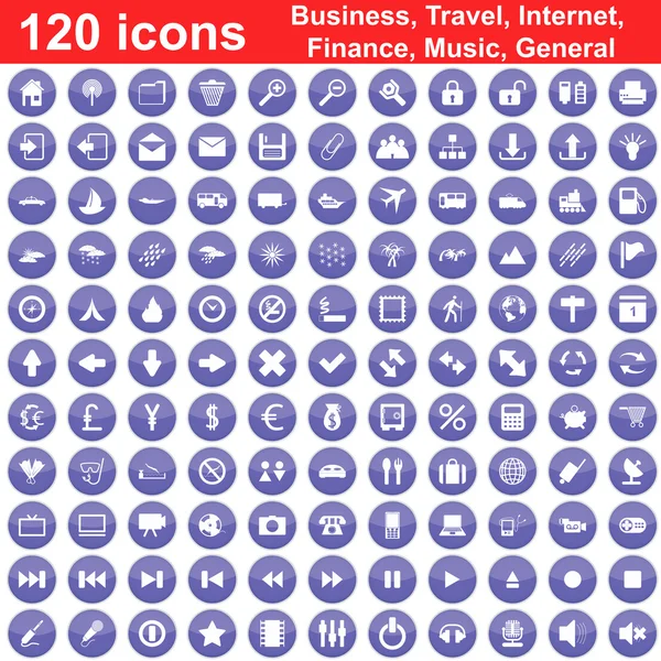 120 iconos de conjunto — Vector de stock