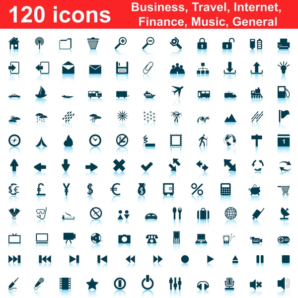 120 Icons set — Stok Vektör